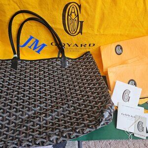 GOYARD Saint Louis GM Tote Bag Leather Black